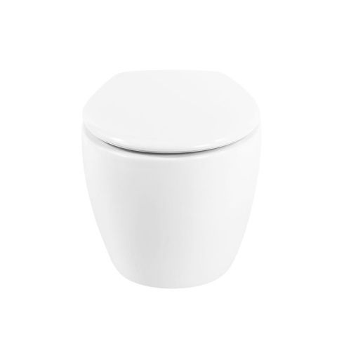 Унитаз подвесной Art&Max IMOLA AM217CHR белый с сиденьем микролифт безободковый каскадный смыв - фото 2