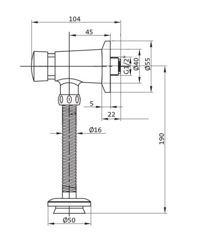 Смывное устройство для писсуара Santek Гала 1WH302089 цвет хром - фото 4