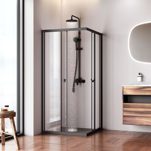 Душевой уголок Am.Pm Sunny W87G-403-9090-BT 90х90 стекло прозрачное профиль черный без поддона - фото 3