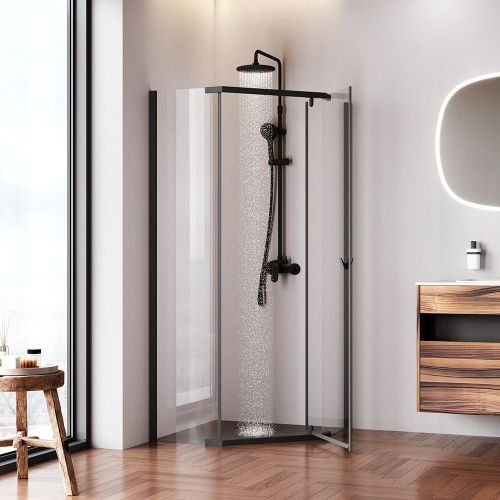 Душевой уголок Am.Pm Sunny W87G-405-9090-BT 90х90 стекло прозрачное профиль черный без поддона - фото 3