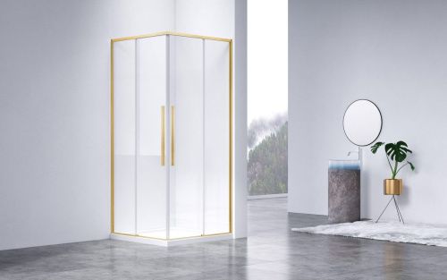 Душевой уголок Vincea Slim-N VSS-4SN8010CLG 100х80 стекло прозрачное профиль золото без поддона - фото 2