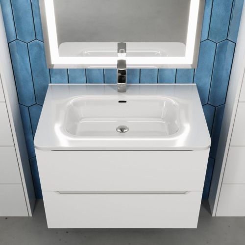 Раковина керамическая Uperwood Monica RMonica80wg 80х50 полувстраиваемая цвет белый - фото 4