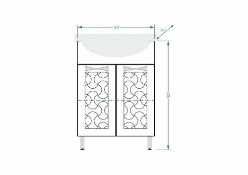Тумба под раковину Stella Polar Ванда SP-00000201 60х30 напольная цвет белый - фото 2