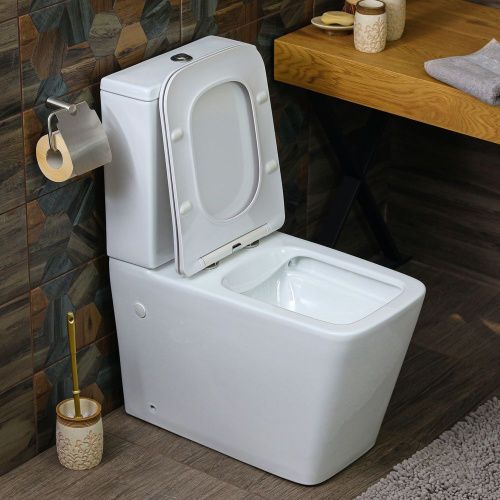 Унитаз напольный с бачком Melana MLN-310306 белый с сиденьем микролифт безободковый смыв торнадо - фото 3