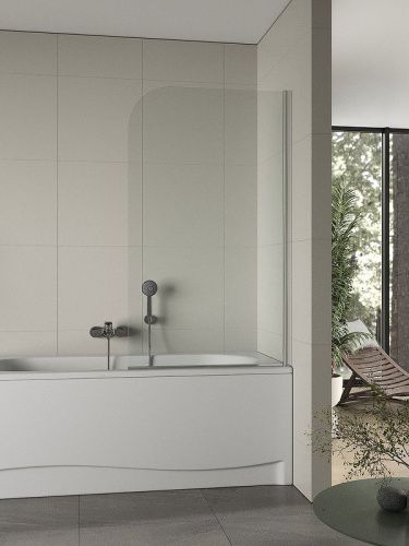 Душевая шторка на ванну Agger A02-080TCR 80х135 стекло прозрачное профиль хром ориентация универсальная - фото 3