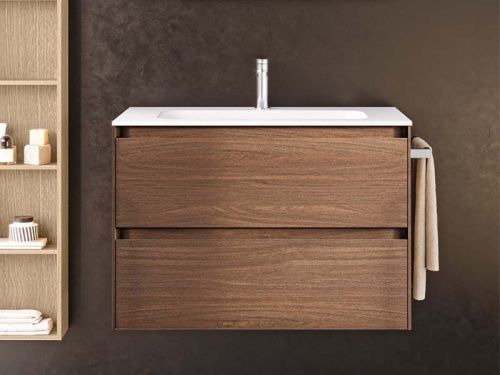 Тумба под раковину Berloni Bagno WAKBS2CHDIC 1430 80х50 подвесная цвет коричневый