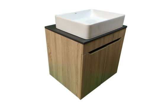 Тумба с раковиной Sintesi STL.W7023_SIN-LVB-APP-407 60х60 подвесная цвет коричневый - фото 3