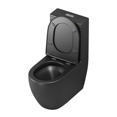 Унитаз напольный с бачком Grossman GR-4419BMS черный с сиденьем микролифт безободковый смыв торнадо - фото 3