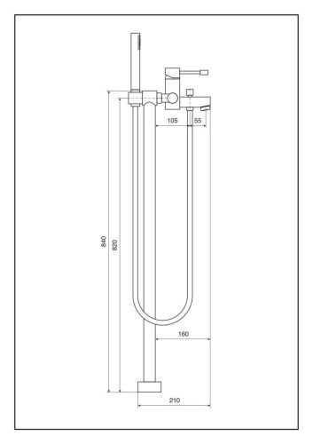 Смеситель Emmevi Eden 7100128/CR напольный хром - фото 2