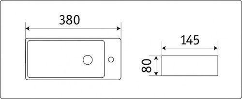 Раковина из сантехнического фаянса CeramaLux 9048FL 40х10 подвесная цвет белый 1 отверстие под смеситель - фото 2