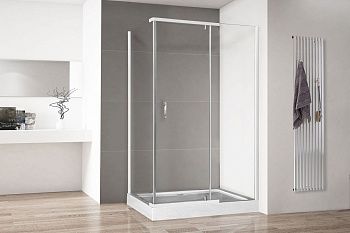 Душевой уголок Royal Bath HPV RB8140HPV-T 140х80 стекло прозрачное профиль белый с поддоном