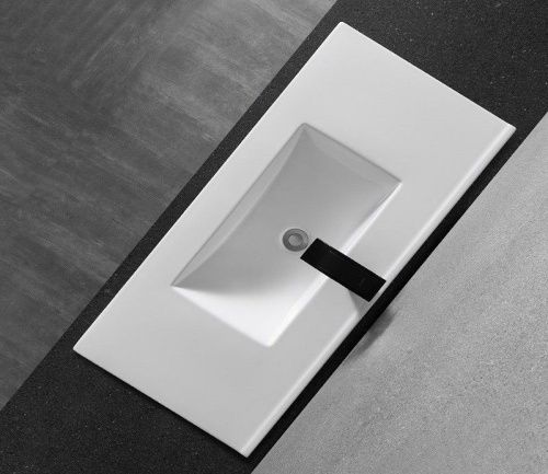 Раковина из сантехнического фаянса CeramaLux YJ803-80 80х40 встраиваемая цвет белый 1 отверстие под смеситель - фото 5