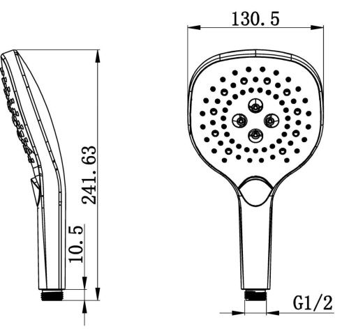 Душевая лейка Wonzon & Woghand WW-981358-MB цвет черный - фото 2