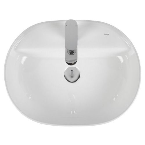 Раковина из сантехнического фарфора Bond Oval S01-500 50х40 накладная цвет белый 1 отверстие под смеситель - фото 3