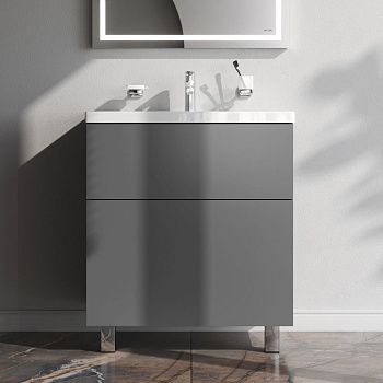 Тумба под раковину Am.Pm Gem M90FSX07522GM32 80х40 напольная цвет серый