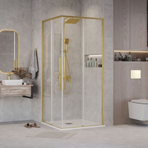Душевая дверь Grossman Galaxy 1/2.K33.01.11.32.00 110х195 стекло прозрачное профиль золото - фото 3