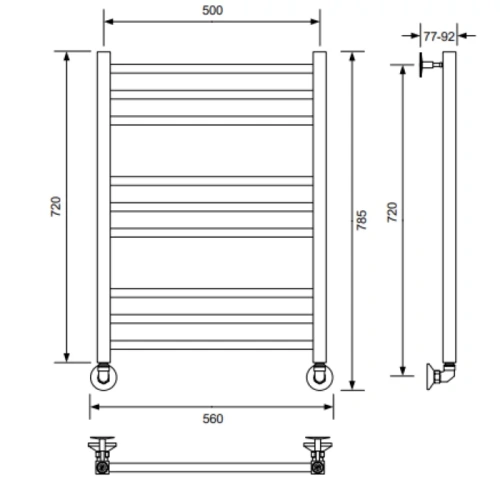 Полотенцесушитель водяной Veconi Vero-A V8050GR-A 50х80 серый - фото 3