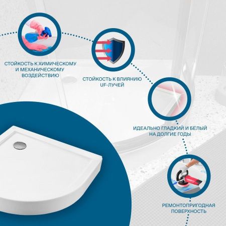 Душевой поддон акриловый Santek Палермо 1WH302478 90х90 белый