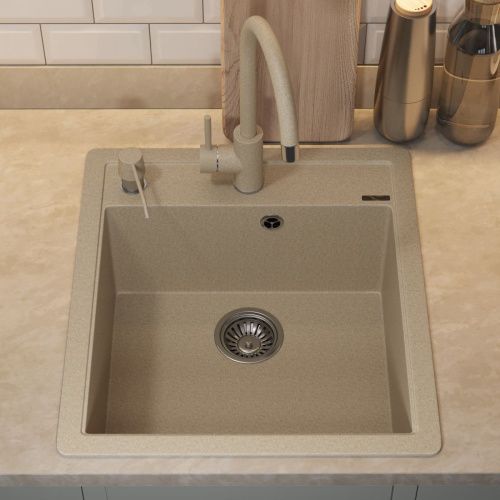 Кухонная мойка Uperwood Quartz Premium UPD-07 3910202125 45х50 цвет бежевый поверхность матовая - фото 4