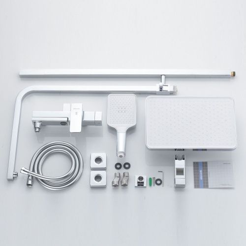 Душевая стойка Shevanik S4636 настенная цвет хром - фото 4