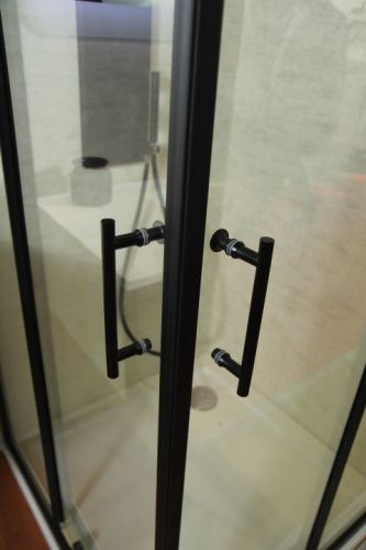 Душевой уголок Cezares ECO ECO-O-A-2-90-C-NERO 90х90 стекло прозрачное профиль черный без поддона - фото 3