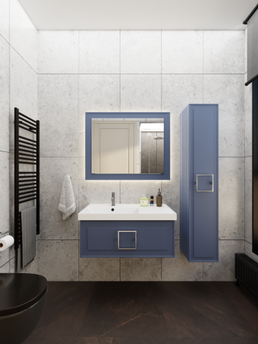 Тумба с раковиной La Fenice CUBO NFNC-01-CUB-BG-90-3-90L 90х50 подвесная цвет синий - фото 4