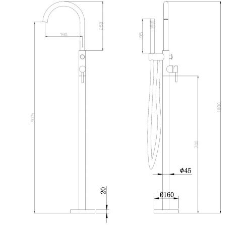 Смеситель Abber Wasser Kreis AF8115RGN напольный розовое золото - фото 3