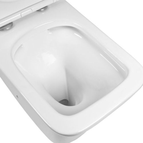 Унитаз напольный с бачком Bond Cube F09-00 белый с сиденьем безободковый душевой смыв - фото 2