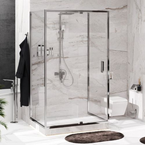 Душевой уголок Wasserkraft Berkel 48P 48P21 120х90 стекло прозрачное профиль хром без поддона - фото 2