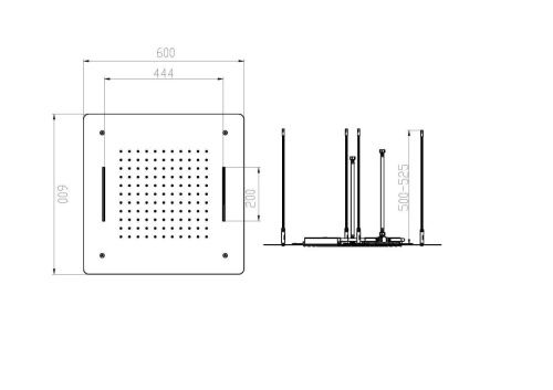 Верхний душ Boheme 428-SGM 60х60 серый - фото 2