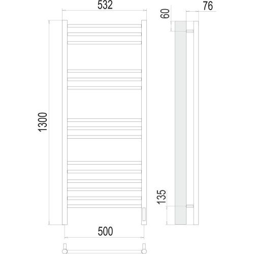 Полотенцесушитель электрический Terminus 4670078527233 55х130 хром - фото 3