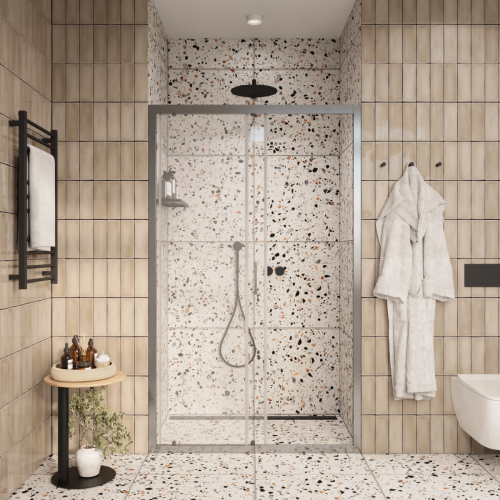 Душевая дверь Cerutti SPA GLORIA D120 120х195 стекло прозрачное профиль хром - фото 5