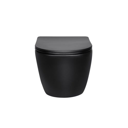 Унитаз подвесной Vincea Globo VT1-14SMB черный с сиденьем микролифт безободковый душевой смыв - фото 3