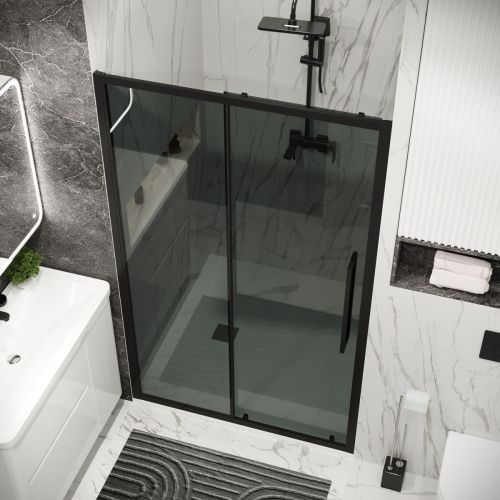 Душевая дверь Grossman Cosmo 100.K33.02.110.21.10 110х195 стекло тонированное профиль черный - фото 5