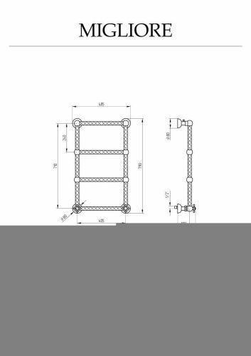 Полотенцесушитель водяной Migliore 25840 50х80 хром - фото 2