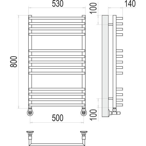 Полотенцесушитель водяной Terminus 4670078513403 55х80 хром - фото 3