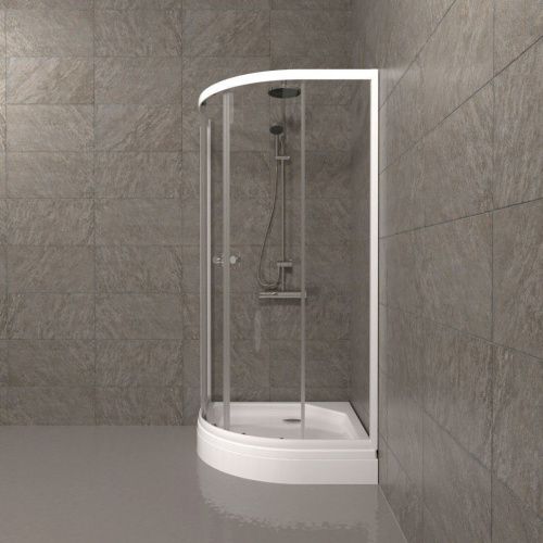 Душевой уголок Тритон Ультра Щ0000061806 90х90 стекло прозрачное профиль белый с поддоном - фото 5