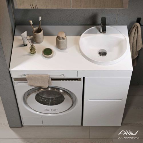 Тумба с раковиной Alavann Cosmetic ALV1039000 100х50 напольная цвет белый - фото 2