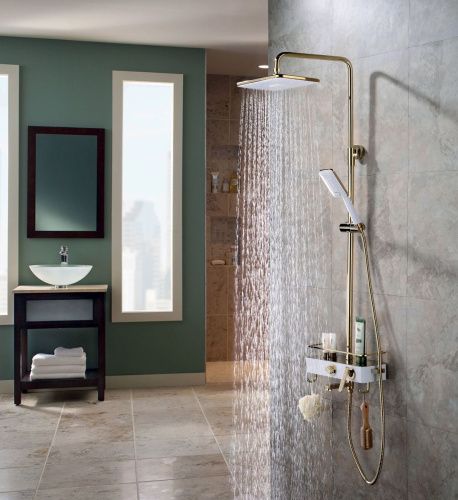 Душевая стойка LeMark Mista LM6462WG настенная цвет золото - фото 2