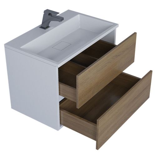 Раковина из литьевого мрамора Uperwood Barsa 2911020345 70х45 полувстраиваемая цвет белый - фото 4