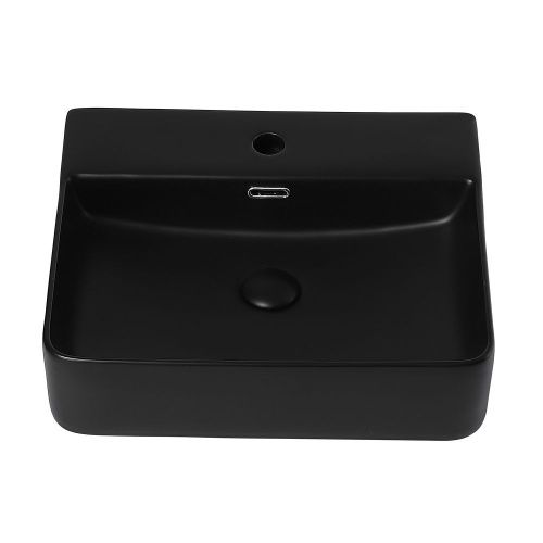 Раковина керамическая Abber RECHTECK AC2203MB 50х40 накладная цвет черный 1 отверстие под смеситель - фото 3
