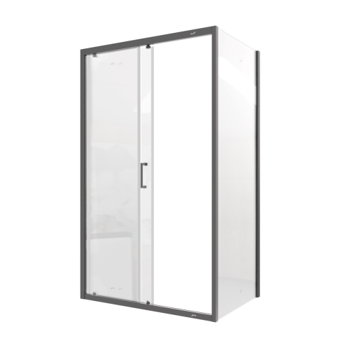 Душевой уголок Cerutti SPA GLORIA120B 120х80 стекло прозрачное профиль черный без поддона - фото 3