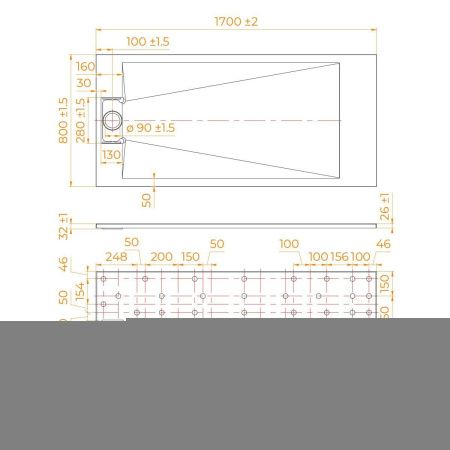 Душевой поддон из стеклопластика RGW SMC 553702817-01 170х80 белый