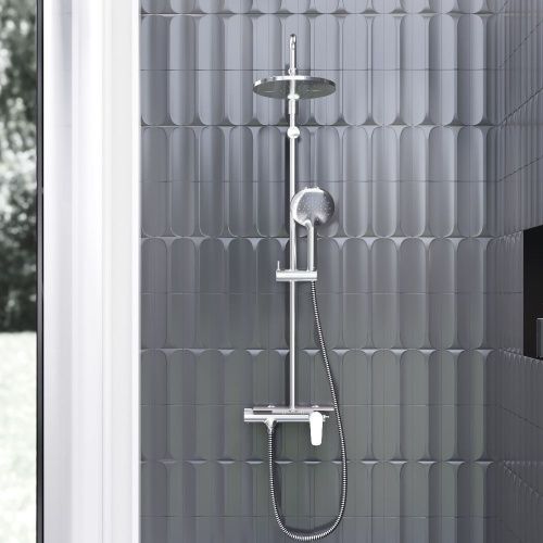 Душевая стойка Damixa Jupiter 977780300 настенная цвет черный - фото 4