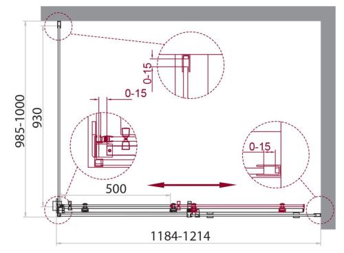 Душевой уголок BelBagno ACQUA ACQUA-AH-1-120/100-C-Cr 120х100 стекло прозрачное профиль хром без поддона - фото 2