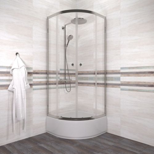 Душевой уголок Тритон Ультра Щ0000072617 80х80 стекло прозрачное профиль белый с поддоном - фото 5