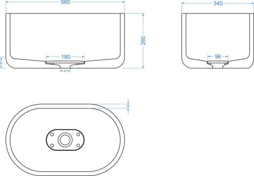 Раковина из искусственного камня Uperwood Venice 291020321 60х30 накладная цвет черный - фото 2
