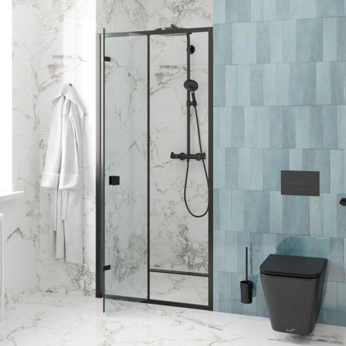 Душевая дверь Cerutti SPA BELLA D91B 90х195 стекло прозрачное профиль черный - фото 4