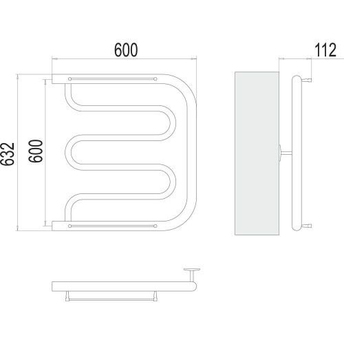 Полотенцесушитель водяной Terminus 4620768880919 60х65 хром - фото 3