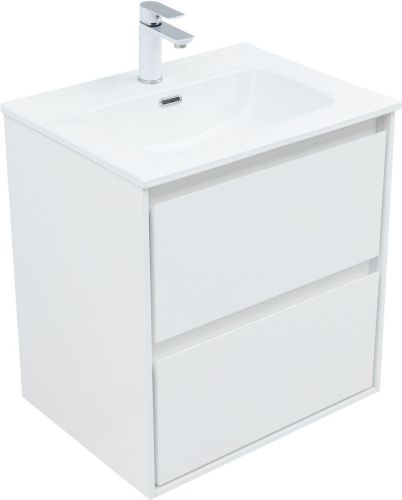 Тумба под раковину Aquanet Милан 00336367 60х50 подвесная цвет белый - фото 4